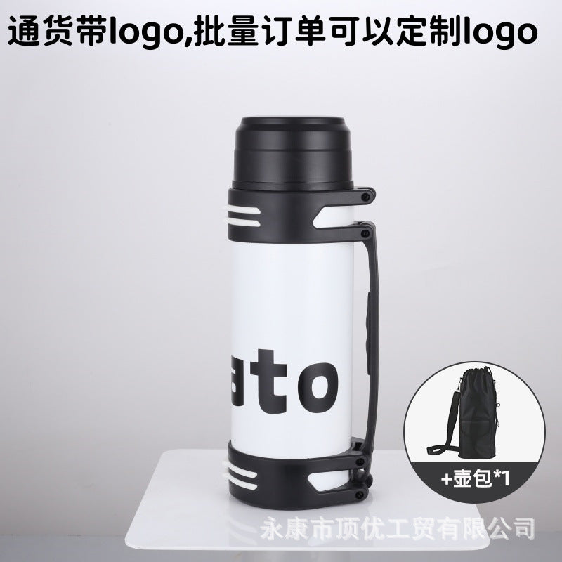 Large capacity stainless steel travel kettle 304 outdoor sports insulated hot and cold water bottle household thermos advertising gift