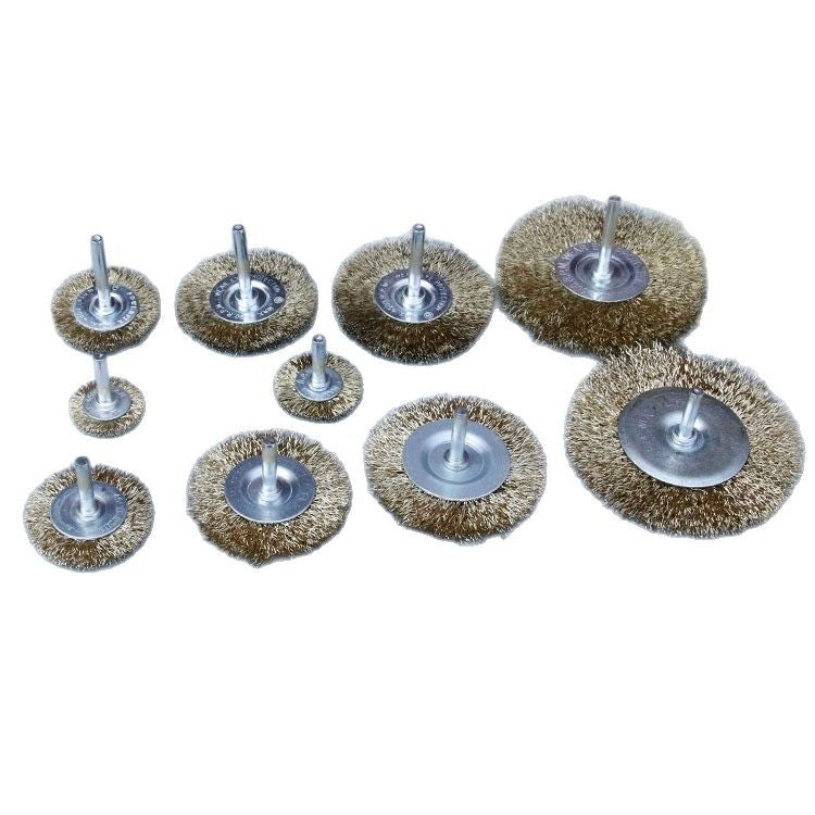 Processing Customized rust removal, polishing, deburring bowl type 100 * 16 hole steel wire wheel brush with handle