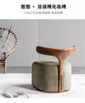 Nordic solid wood makeup stool modern designer creative backrest shoe changing stool light luxury classy tea stool casual low stool