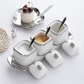 Scandinavianaccessible luxury kitchen seasoning box multi-gridfor homeceramic seasoning jar seasoning salt jar sugar msg seasoning box