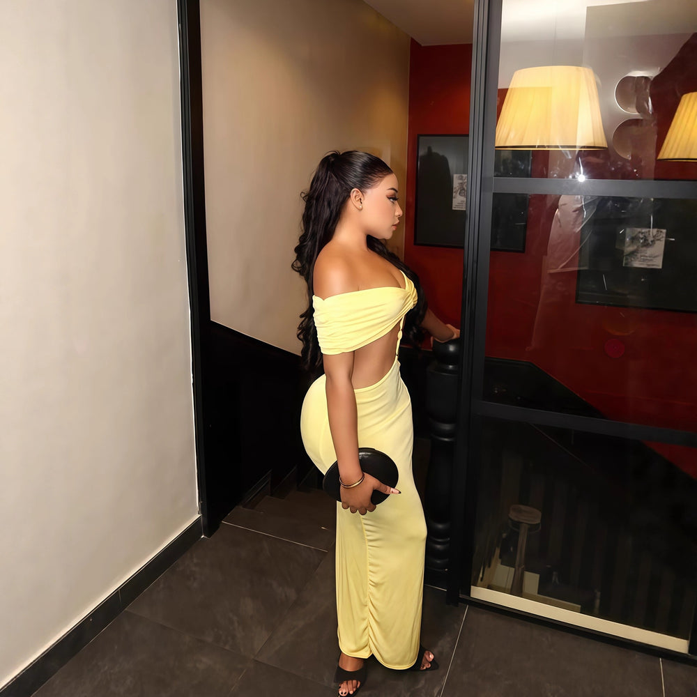 European and american cross-border women's fashion:  autumn new arrival - solid color sleeveless off-the-shoulder bandeau sexy bodycon mini dress