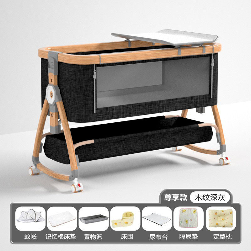 Aluminum alloy baby crib - portable, foldable, multi-functional bassinet - newborn splice bed