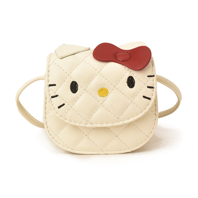 Cartoon kids' bag 2026 new family cute cat mini crossbody bag girls' coin purse compact lipstick bag