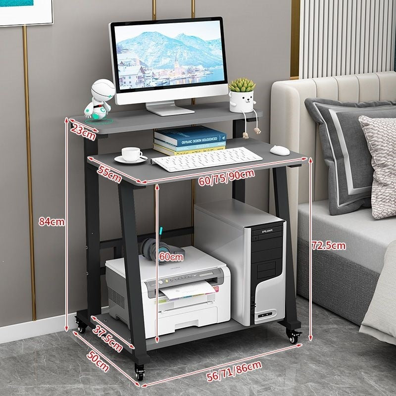 Double-layer desktop computer desk simple small for home mini movable desk bedroom single small apartment computer table
