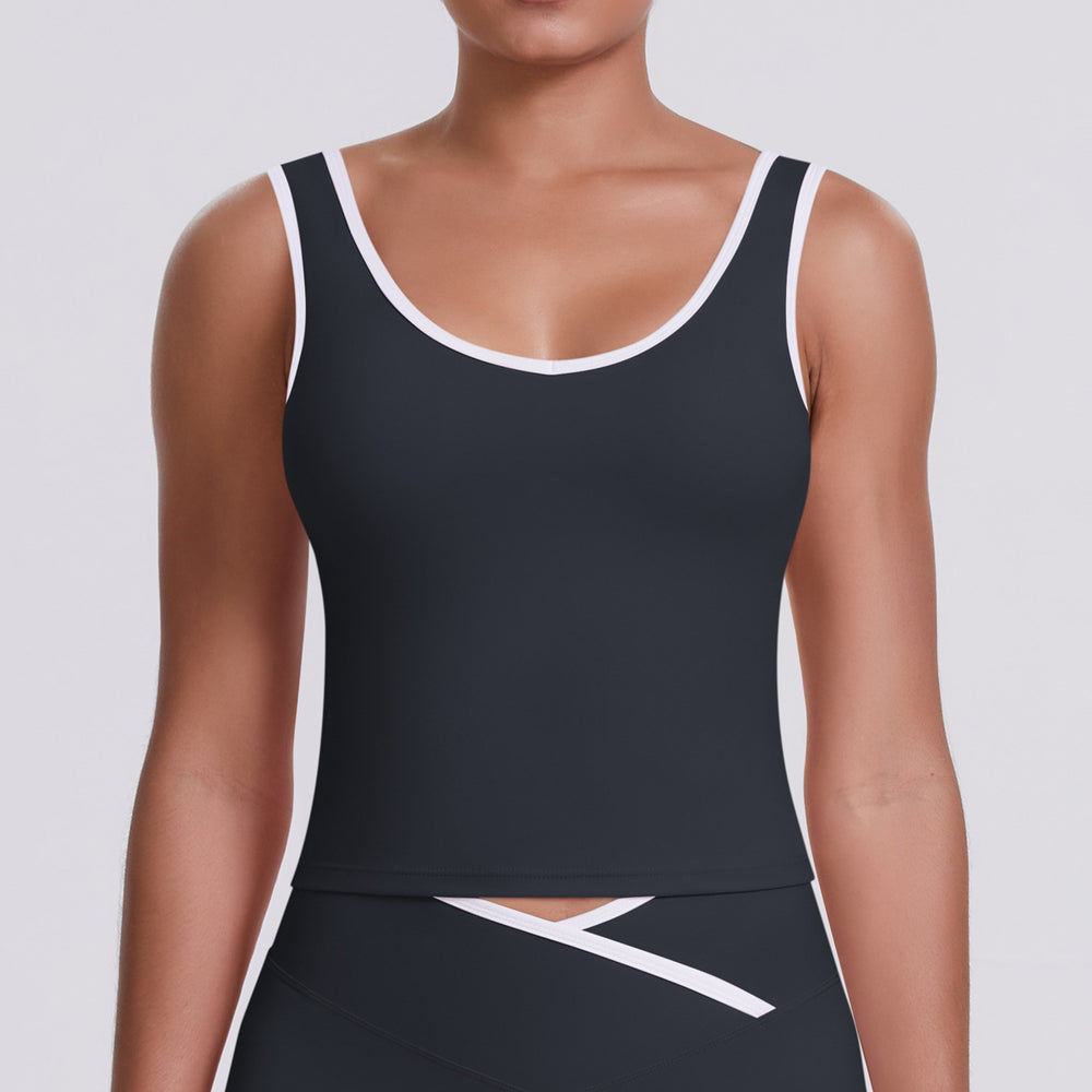 New arrival nude contrast colorpatchwork yoga clothes quick-drying tight butt lifting sports multi-piece set outdoor running fitness suit
