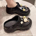 Eva clogs women's summer outdoor fashion strappy 2024 new trendy thick sole height increasing 7.0 closed-toe sandals