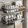 Suction cup bathroom shelf - no drilling required, wall-mounted organizer for vanity, washbasin, and toilet
