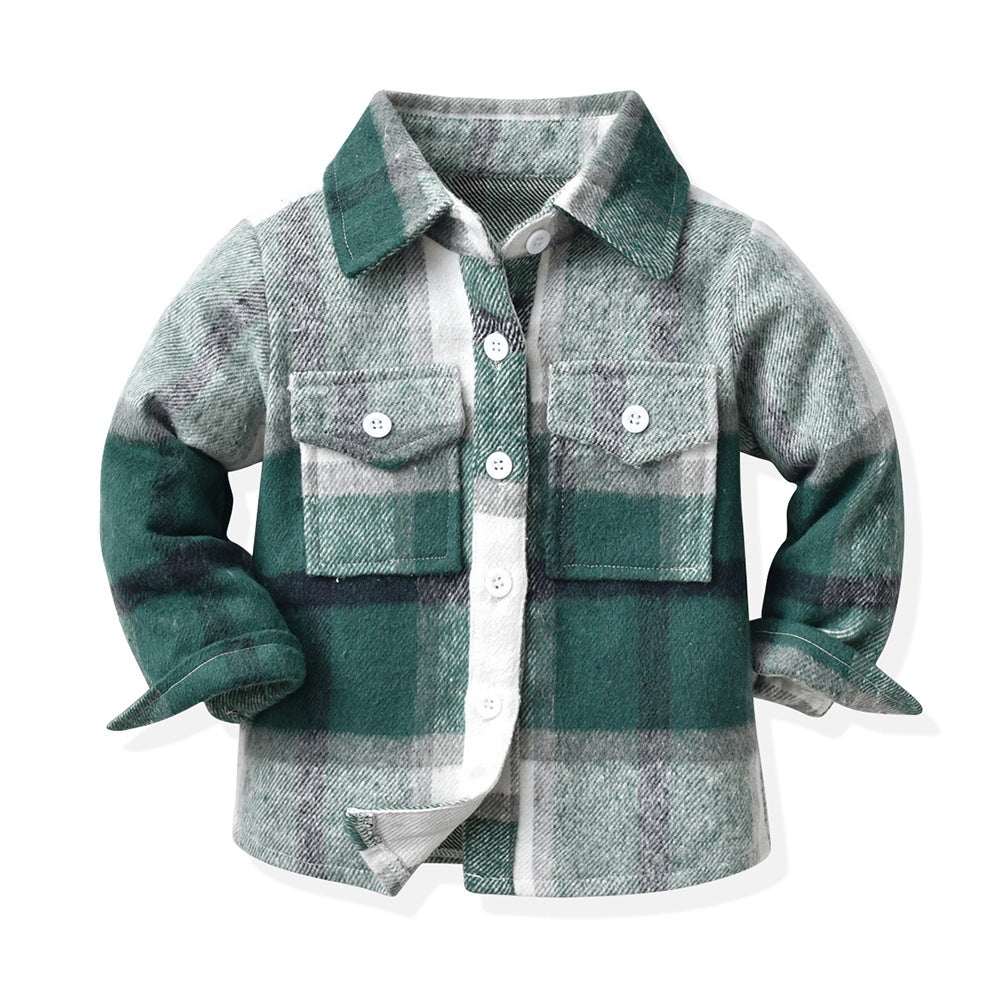 Export children's clothing boys multi-color patchwork plaid shirt long sleeves preppy style autumnew arrivalspring & fallkidstops