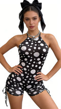 new arrivalfashionhot girl polka dot halter jumpsuit women's fashionsexy suspender tummy control slimming look jumpsuit