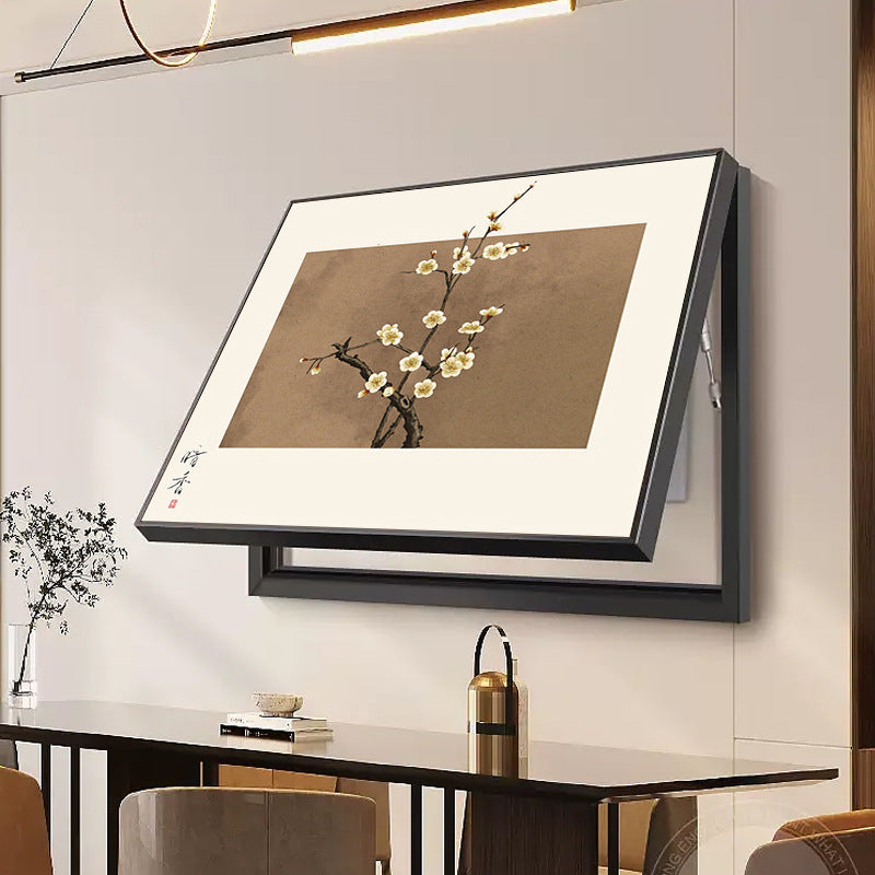 Dark fragrant plum blossom new Chinese meter box decorative painting free punching push-pull distribution box blocking weak electric box restaurant hanging painting
