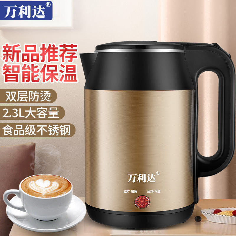 Wholesale stainless steel electric kettle from manufacturer - small appliance, home use, automatic shut-off, gift options, dropshipping available, cross-border e-commerce