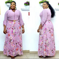 summer new arrival: elegant, high-end long dress - tummy-concealing, three-quarter sleeves, loose fit, printed, and flowy