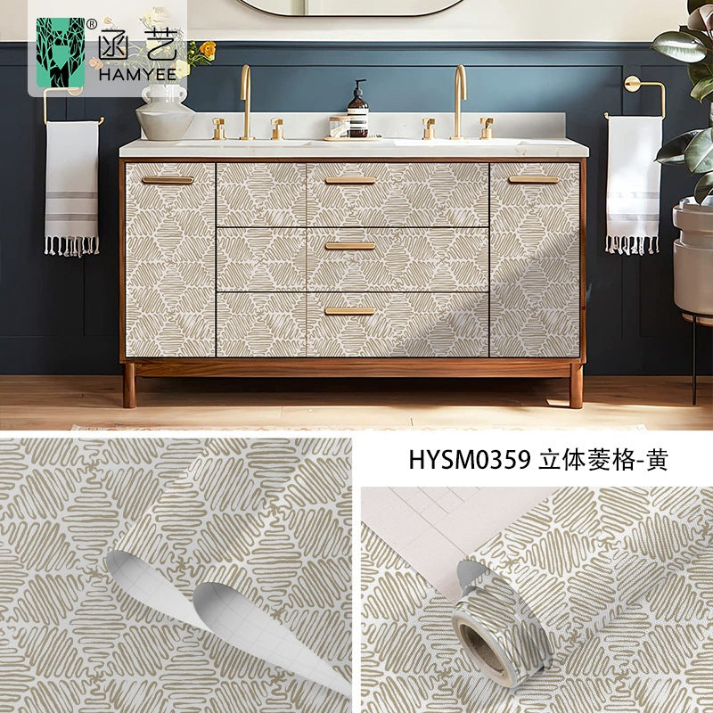 Cross-border fashion personalized brush wallpaper thickened hotel wall decoration wallpaper with glue self-adhesive background wall sticker wholesale
