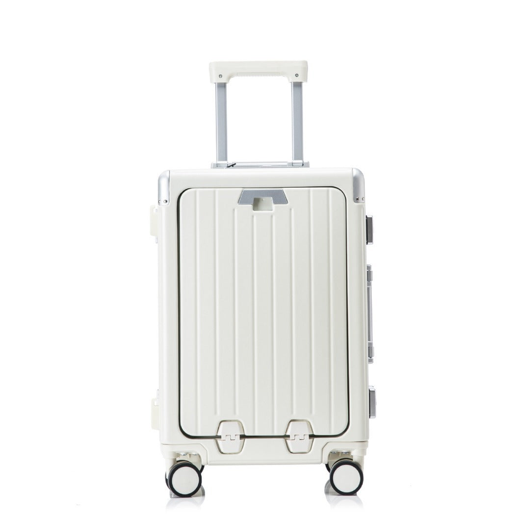 New suitcase multi-functional aluminum frame front opening suitcase trolley case smart travel bag colorful parent-child