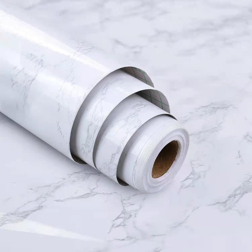 Cross-border marble wallpaper self-adhesive kitchen oil-proof sticker stove desktop waterproof tile wallpaper furniture renovation