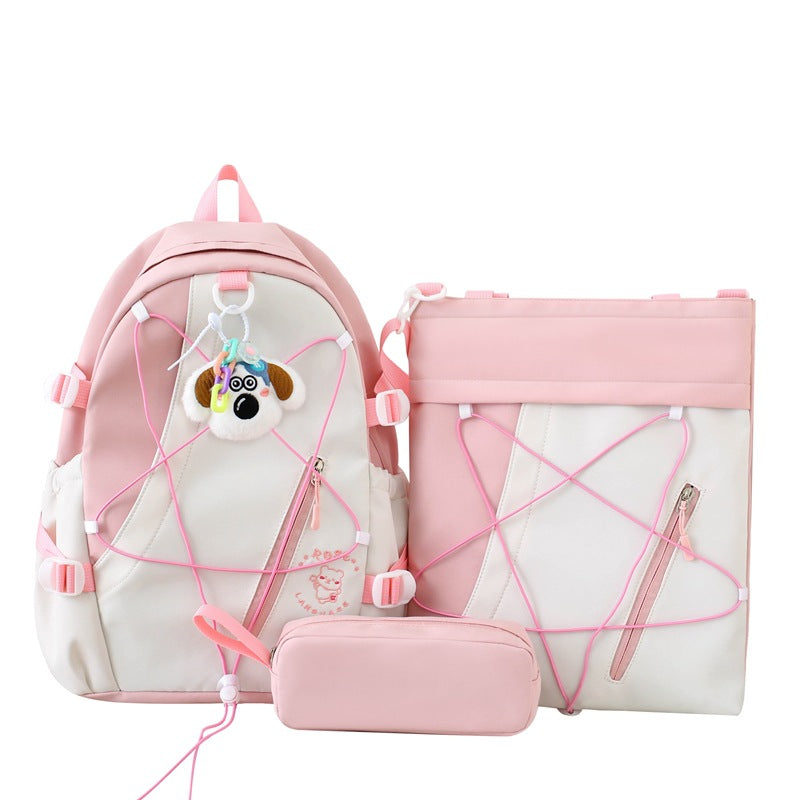 Primary and secondary school students schoolbag new color matching cute cartoon going out leisure backpack daily large capacity backpack