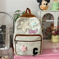 2025 new lambswool patchwork spring outing backpack - cute korean style student backpack, fresh and sweet plush women's bag