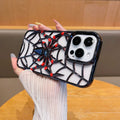 Fashionable 3d hollow electroplated spider design phone case for apple 17 pro max, iphone 13, export quality, 16mm drop protection