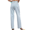 European and american women's clothing cross-border trade  new washed light color  retro casual distressed denim jeans for women