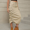 European and american clothing  cross-border foreign trade unique site  new arrival denim workwear skirt casual mid-length skirt trendy