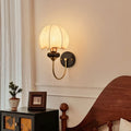 Wall lamp medieval style bedroom zipper bedside lamp scandinavianretro solid wood living room aisle cream style decorative wall lamp