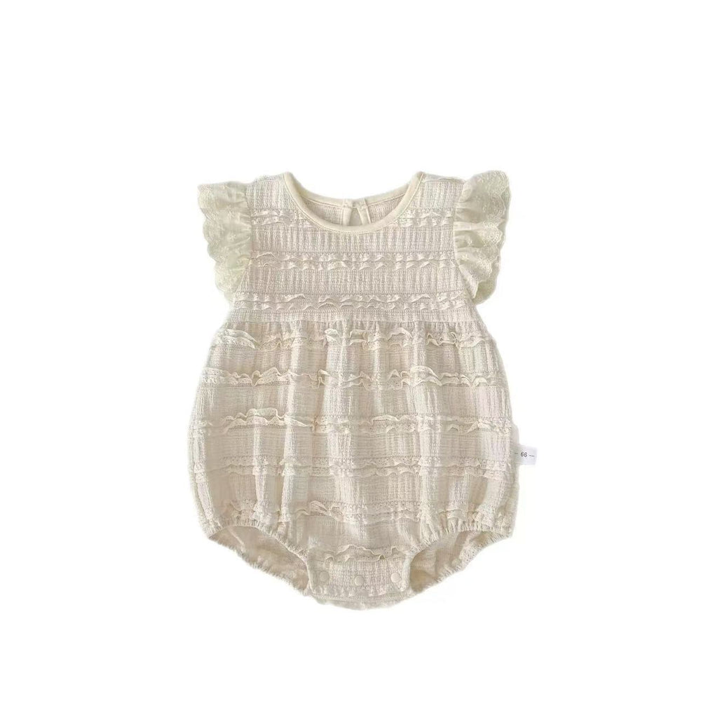 Summer clothes, baby girl baby girl baby girl bag butt shirt, thin style, flying sleeves, small age crawling clothes