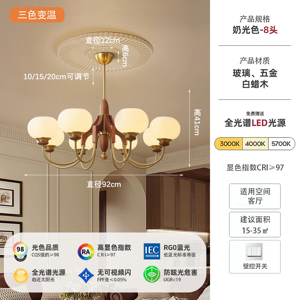 Medieval French retro chandelier bedroom living room main light new Chinese American simple study restaurant lighting wholesale