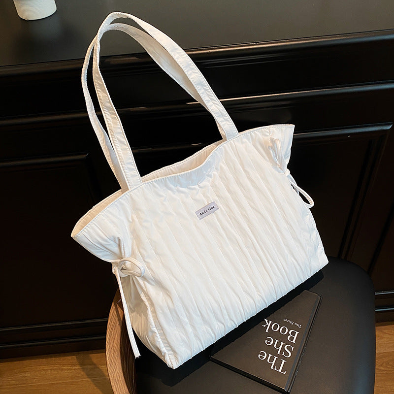 Cross-border casual tote bag, simple personality and large capacity fashion women 2025 summer commuting lazy wind messenger bag women