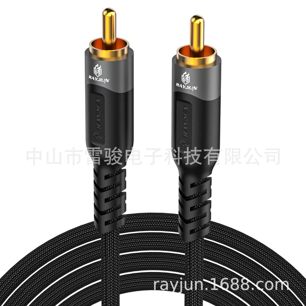 Custom RCA coaxial audio output into audio amplifier mixer rca male to male adapter cable rca to rca