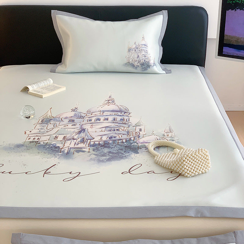 Summer large version milk carbon light mat three-piece ice silk mat cartoon children's dormitory 0.9m 1.2 double bed 1.8