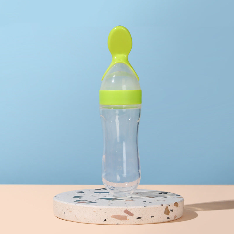 Factory custom baby rice paste bottle baby silicone bottle extrusion spoon children's complementary food bottle baby rice paste spoon