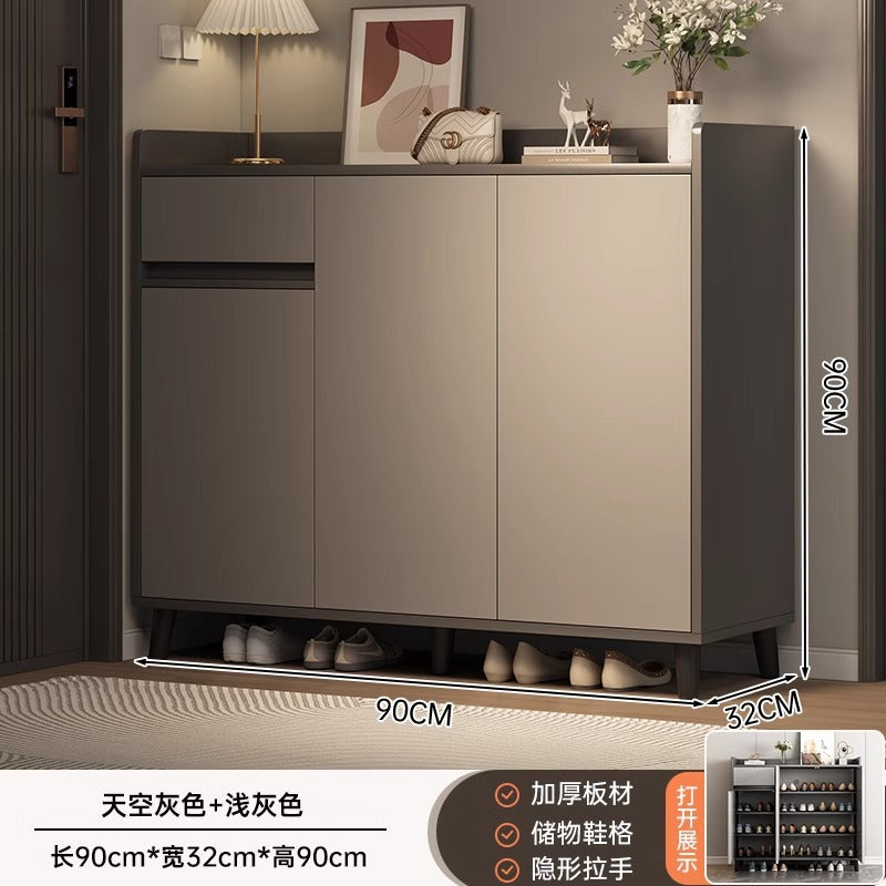 Shoe cabinet household door 2025 new indoor porch cabinet integrated locker solid wood legs multi-layer shoe rack