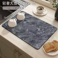 marble kitchen drain mat coffee machine non-slip mat countertop insulation mat absorbent mat drying mat placemat