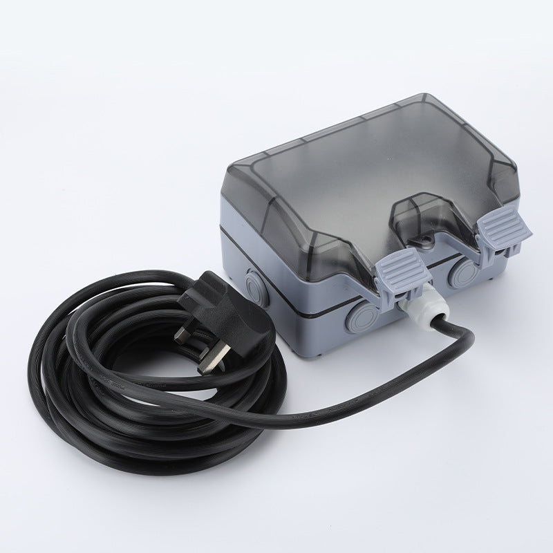 Two-position lamp with switch with wire British outdoor rainproof water with bottom box socket, outdoor power supply surface-mounted wiring