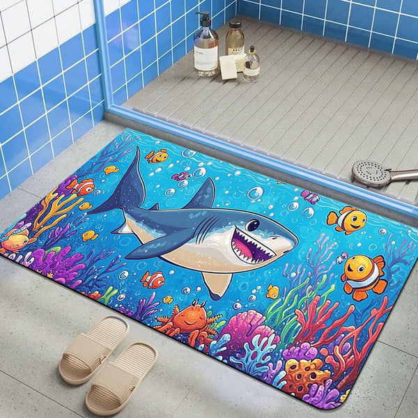 Ocean Series Bath Mat Soft Diatom Mud Cartoon Bathroom Non-slip Mat Creative Children's Bath Shower
