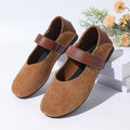 Export spring autumnew arrival suede soft leather mary jane shoes women's easiest for match soft bottom two-wear velcroflatsflats