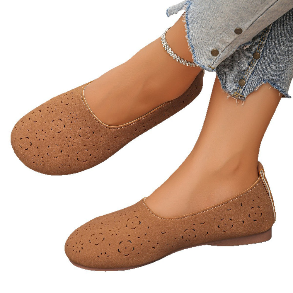 Fashionexportnew arrivalplus sizecut outlow ankleflats women's retro soft bottom breathable slip-on loafers bean shoes
