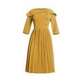European and american independent station women's clothing   work clothing style pleated skirt waist slimming lookplus size african dress