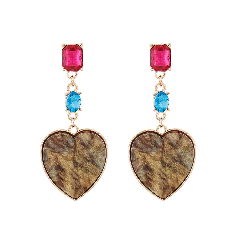 European and american cross-border retro hollow-out stud earrings - fashionable design with heart, round, and geometric shapes - elegant and unique earrings for women