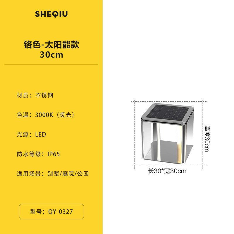 Outdoor solar post cap lights for villa courtyards, waterproof wall mount lights, garden fence lights, landscape pillar lights