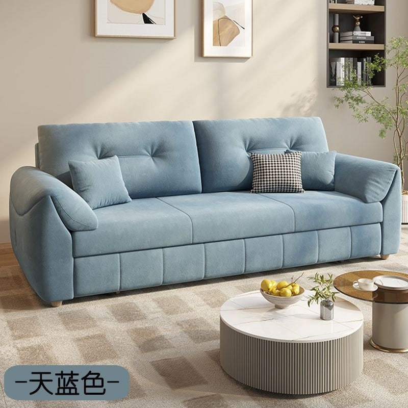 Detachable and washable velvet sofa bed, dual-purpose, foldable, integrated small apartment, cream style, storage, single and double, special price function