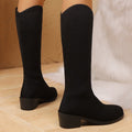 Plus size wholesale exportnew arrival spring autum elastic slim boots knee socks long boots women's elastic boots thick heel knitting sock boots