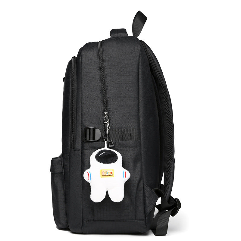 Cross-border new fashion casual backpack trend large capacity junior high school student schoolbag lightweight simple travel backpack