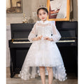 Amazon new girls' dress - train, lace, and tulle tutu - flower girl, banquet, and performance dress - cross-border ready stock