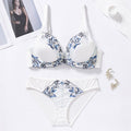 European and american cross-border direct sales embroidered lace sexy plus size bra set - minimizes bust size, lifts, and prevents sagging - women's underwear