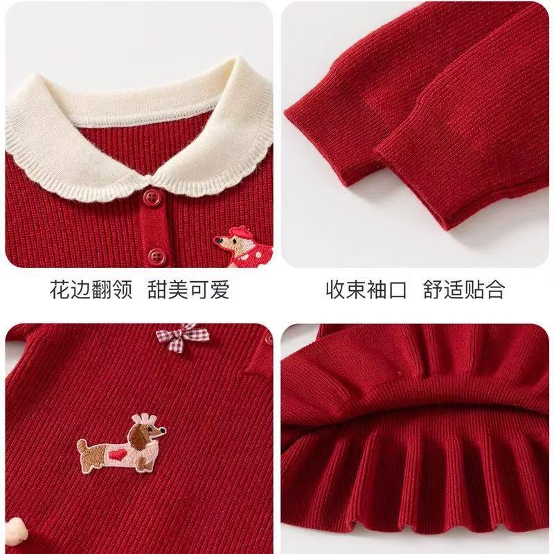 Girls' christmas dress  new style baby girl birthday party first birthday dress children's thickened skirt