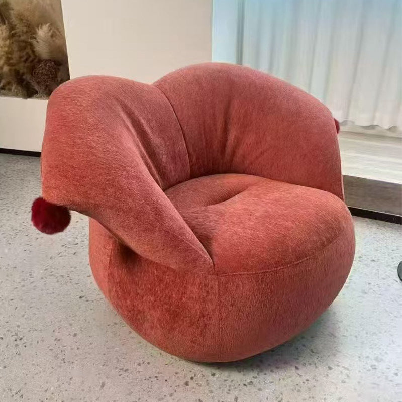 Clown lazy sofa single french cream style living room balcony design casual fabric rotate sofa chair for home