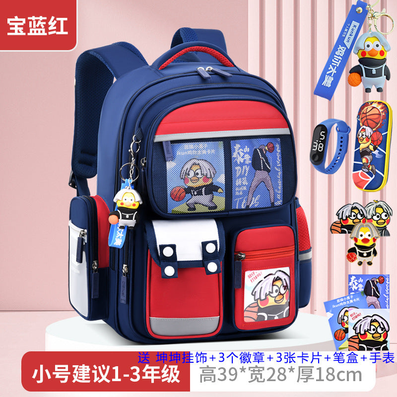 2026 new children's backpack for boys, elementary school grades 1-6, boys' and girls' spine-protecting, weight-reducing double shoulder bag