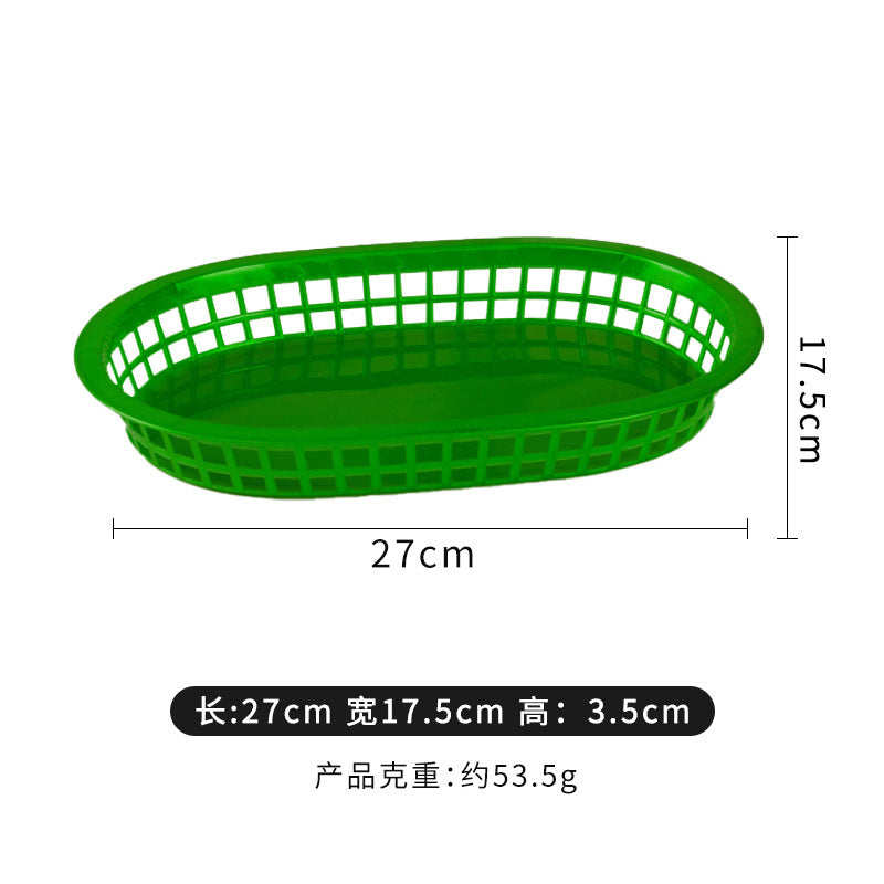 Plastic storage basket desktop storage basket household fruit storage hollow plastic fruit basket french fries storage basket cross-border