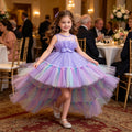Amazon girls' first birthday mesh princess dress cake tutu gown swallowtail dress holiday runway performance costume